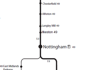 Norwich to Liverpool via Ilkeston Railway route